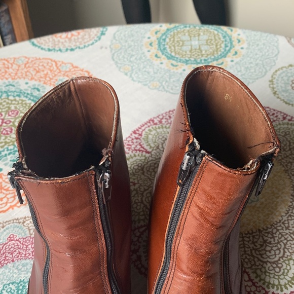 70’s Bostonian Double Zipper Brown Ankle Boots 8.5 - Picture 11 of 13